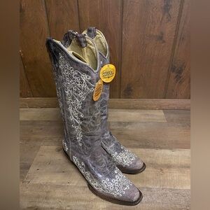 Nwt Corral Crater Bone Embroidered Western Cowboy Boots Sz 8.5